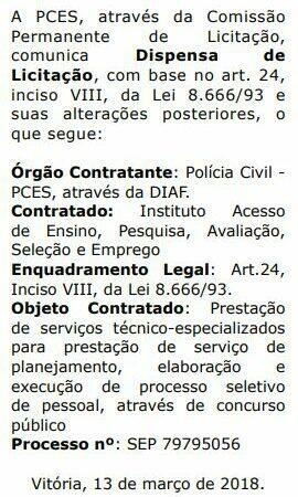 Concurso PC-ES: SAIU a banca! EDITAL com 173 vagas.