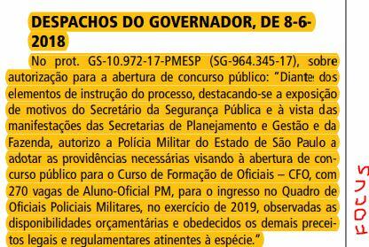 Concurso PM-SP: Governo de São Paulo autoriza novo certame!